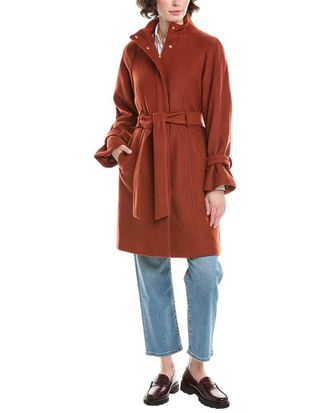Cole Haan Wool-Blend Belted Walker Coat