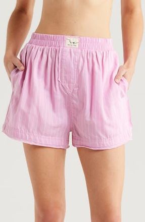Free People Day to Day Boxer Shorts in Pink Combo at Nordstrom Rack, Size X-Large