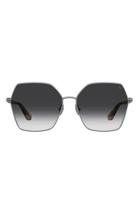 Stuart Weitzman 60mm Gradient Square Sunglasses in Ruthenium/Dark Grey Sf at Nordstrom