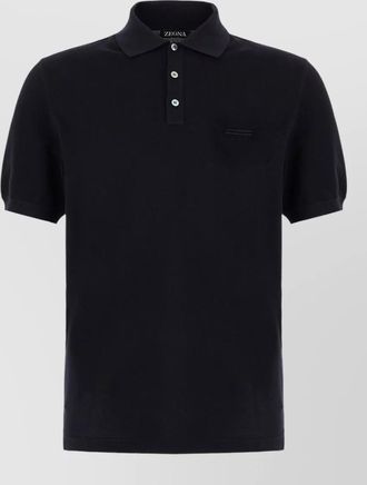 Ermenegildo Zegna polo short sleeves ribbed collar chest pocket