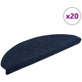 vidaXL Vidaxl - Tappetini Autoadesivi per Scale 20 pz Blu Marino 65x21x4 cm