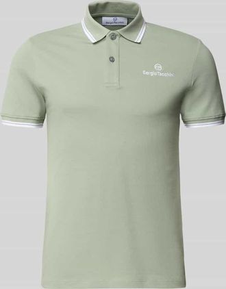 Sergio Tacchini Slim Fit Poloshirt mit Logo-Stitching Modell Reed in Mint, Gr&ouml;&szlig;e XXL