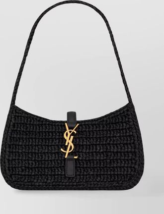 Saint Laurent le 5 &agrave; 7 mini raffia shoulder bag