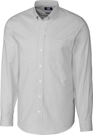 Cutter & Buck Mens L/S Tailored Fit Stretch Oxford Stripe Shirt