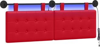 vidaXL Cabecero Colgante Con Luz Led Rojo Cuero Sint&eacute;tico Vidaxl