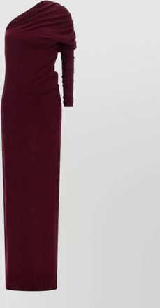 ARMARIUM cashmere one-shoulder asymmetric draped maxi dress