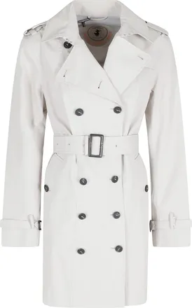 Save The Duck Beige Audrey Double-Breasted Lapels Polyester Trench Coat