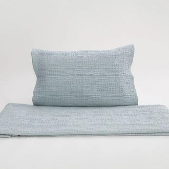 Casa da Laura Funda n&oacute;rdica Geom&eacute;trico 100% Algod&oacute;n Verde Agua Cama 105 cm (180 x 22