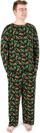 Leveret Mens Viscose Matching Family Holiday Pajamas, Reindeer & Polar Bear Prints in Leopard at Nordstrom, Size Xx-Large