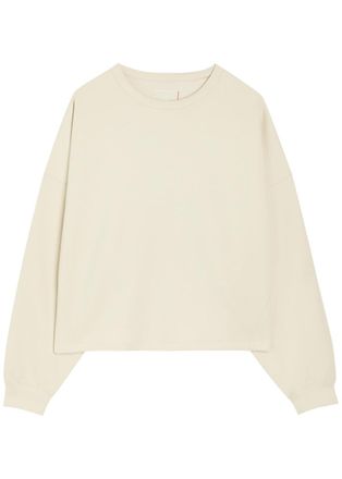 Nike Cropped Jersey Sweatshirt - Beige - Xxs (UK4 / Xxs)
