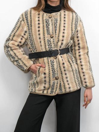 Greylin Toni Reversible Shearling Jacket In Beige