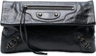 Balenciaga 2014 Motocross Classic Envelope lamsleren clutch - Zwart