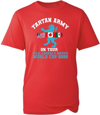 Generic Soccer Army on Tour T-Shirt, Football Supporters T-Shirt, Scotland World Cup Gift, Unisex Adults and Kids Tee Top(Red, 12 Years)