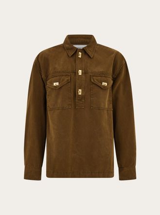 Ferragamo Uomo Camicia work Marrone