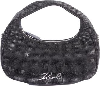 Karl Lagerfeld Avondhandtekening Kleine Hobo - Dames - Handtassen - Zwart - ONE Size - Polyester - Tassen