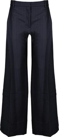 Khaite Linden Pant - Dames - Wijde Broeken - Blauw - 3XS - Katoen - Broeken