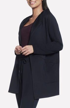 Skechers Restful Hooded Cardigan in Bold Black at Nordstrom Rack, Size X-Large