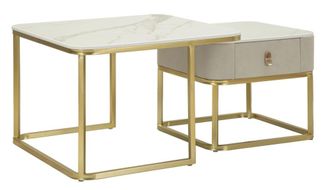 Mauro Ferretti Mesas de centro de tela y metal cm 70x70x48-50x50x43,5