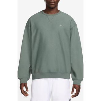 Nike Fleece Crewneck Sweatshirt in Clay Green/White at Nordstrom Rack, Size Small