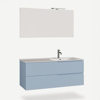 Aqa Mobile Bagno Sospeso Con Specchio E Lavabo Venere Dx - Azzurro