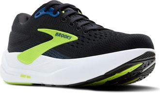 Brooks Ghost Max 3 Running Shoe in Black/Navy/Acid Lime at Nordstrom, Size 10.5