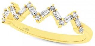 Allurez 0.32ct 14k Yellow Gold Diamond Baguette Ladys Ring