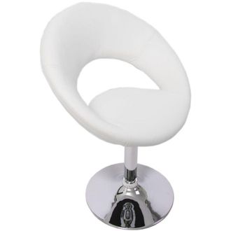Hhg Design sedia Palermo sala pranzo girevole lounge elegante ecopelle 50x60x82cm bianco