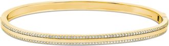 SHYMI Thin Pave Outline Bangle - 18K Gold-Filled, Rhodium Plated, Cubic Zirconia, Day to Night