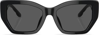 Tory Burch logo-plaque cat-eyesunglasses - women - Acetate - 53 - Black