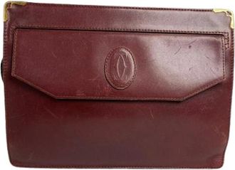 Cartier Pre-owned Clutches, female, Red, Size: ONE SIZE Pre-owned Leather Clutch