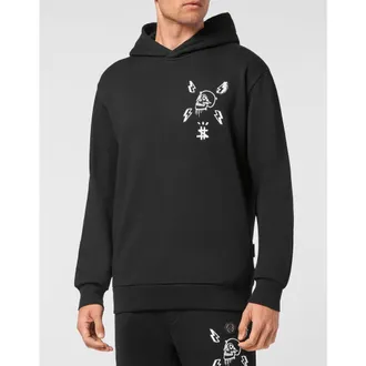 Philipp Plein Hoodie Sweatshirt Hexagon Luxury Cotton Men in Black at Nordstrom, Size Xxx-Large