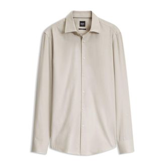 BOSS Slim-fit shirt in patterned cotton-blend flannel