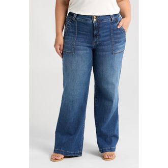 Kut from the Kloth Jodi High Waist Wide Leg Utility Jeans in Fairness at Nordstrom Rack, Size 16W