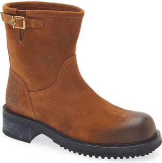 Versace Burnished Suede Boot in Chestnut/gold at Nordstrom, Size 45