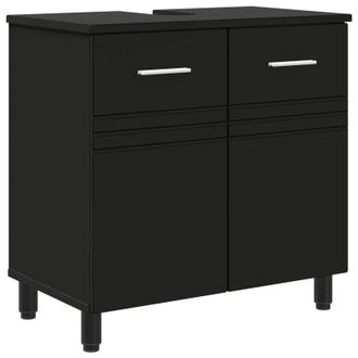 vidaXL Unidad De Tocador De Ba&ntilde;o Negro 60 X 35 X 60 Cm Vidaxl
