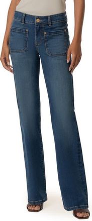 Kut from the Kloth Natalie Patch Pocket Mid Rise Flare Jeans in Champ at Nordstrom, Size 10