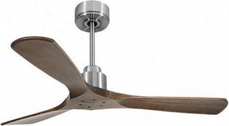 Purline Purline - Tenerife De Klassfan - Super Destratificateur Et Ventilateur Dc 132 Cm Chrome Pales Bois Sombre Sans Lumi&egrave;re 25 &Agrave; 40 M&sup2;