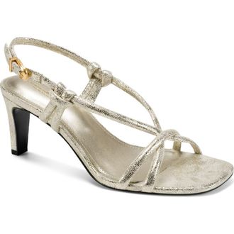 DKNY Basil Strappy Sandal in White Gold at Nordstrom, Size 8.5