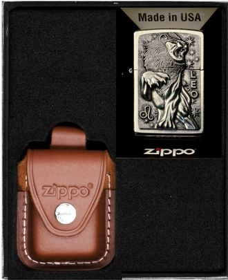 OEM Juego De Encendedores Zippo Zodiaco Leo Le&oacute;n Regalo N.&deg; 4