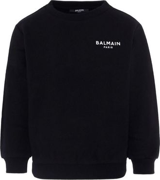 Balmain Black Cotton Sweatshirt With Print