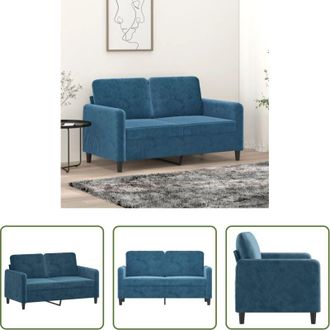 vidaXL Divano in velluto - Divano a 2 Posti Blu 120 cm in Velluto