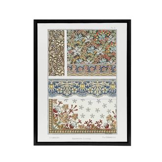 Artery8 Geranium Flower Framed Canvas Wall Art Print Vintage Floral Verneuil | Size: W24 x H32