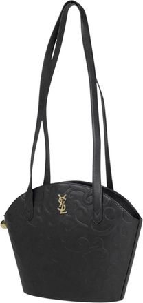 Saint Laurent Black Leather Shoulder Bag Tote Bag (Pre-Owned)