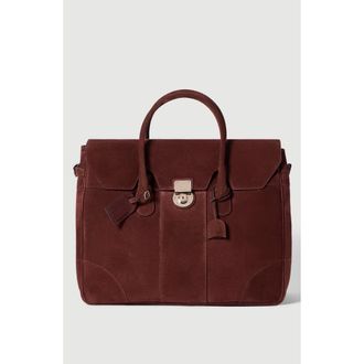 Brunello Cucinelli Suede boston bag in Burgundy at Nordstrom