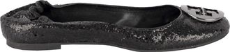 Tory Burch Tory Burch Pre-owned Womens Reva Sequin Ballet Flats - 10s - Black Leather - Size EU 38