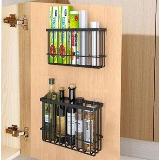 OEM Caja De Almacenamiento De 2 Piezas Para Puerta De Armario De Cocina, Caja De Almacenamiento Adhesiva Para Montaje En Pared, Caja Organizadora Para Arm