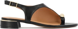 Kazar Leather Low Sandalen - Dames - Sandalen met hakken - Zwart - 37 EU - Leer - Schoenen