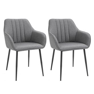 HOMCOM Set 2 sillas comedor 59.5x56.5x81 cm gris