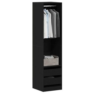 Berkfield Home Wardrobe - Black Oak, 50 x 50 x 200 cm, Made of Engineered Wood | Size: 50 x 50 x 200 cm