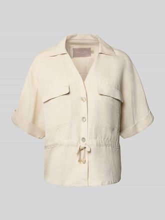 Christian Berg Hemdbluse aus Leinen-Viskose-Mix in Sand, Gr&ouml;&szlig;e 34